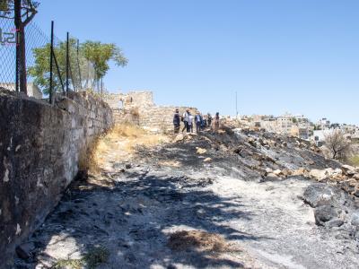  الطيبة، اعتداءات المستوطنين، كنيسة الخضر